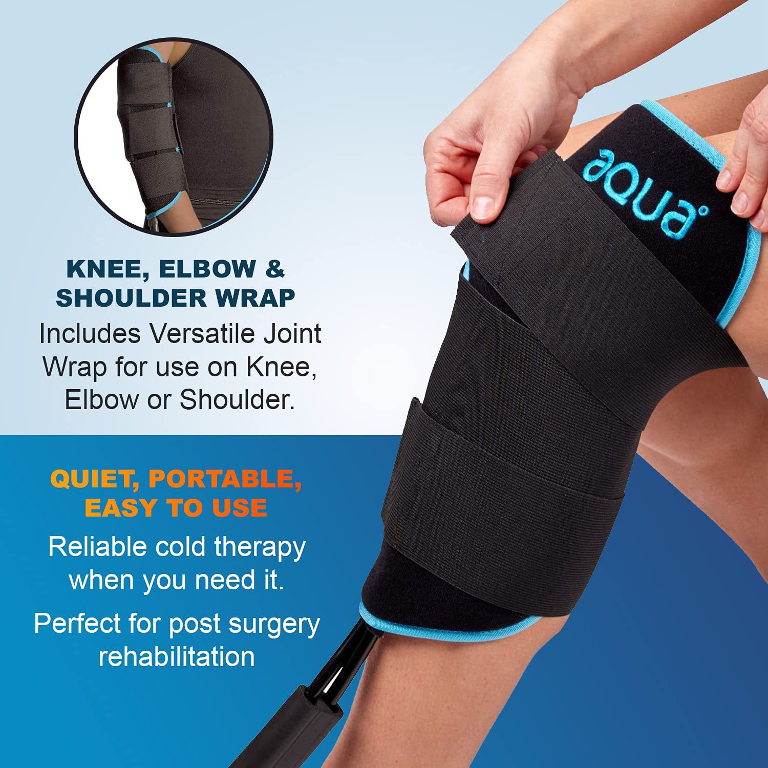 Cold Water Therapy System Kit by Polar Vortex - Ice Circulation Machine with 3-Strap Knee/Elbow/Shou