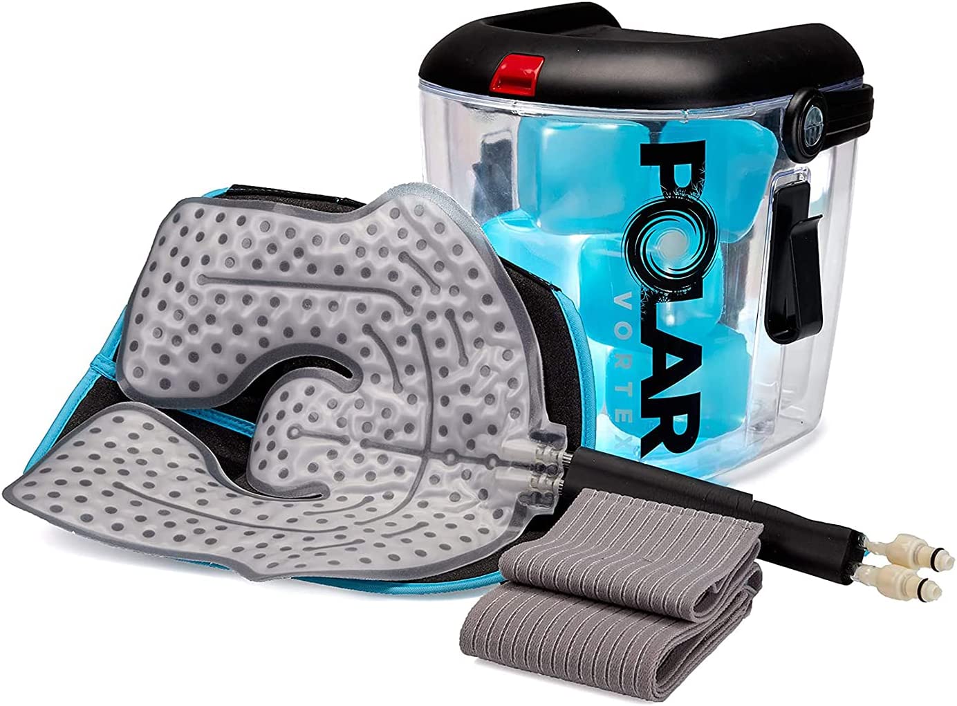 Cold Water Therapy System Kit by Polar Vortex - Ice Circulation Machine with 3-Strap Knee/Elbow/Shou