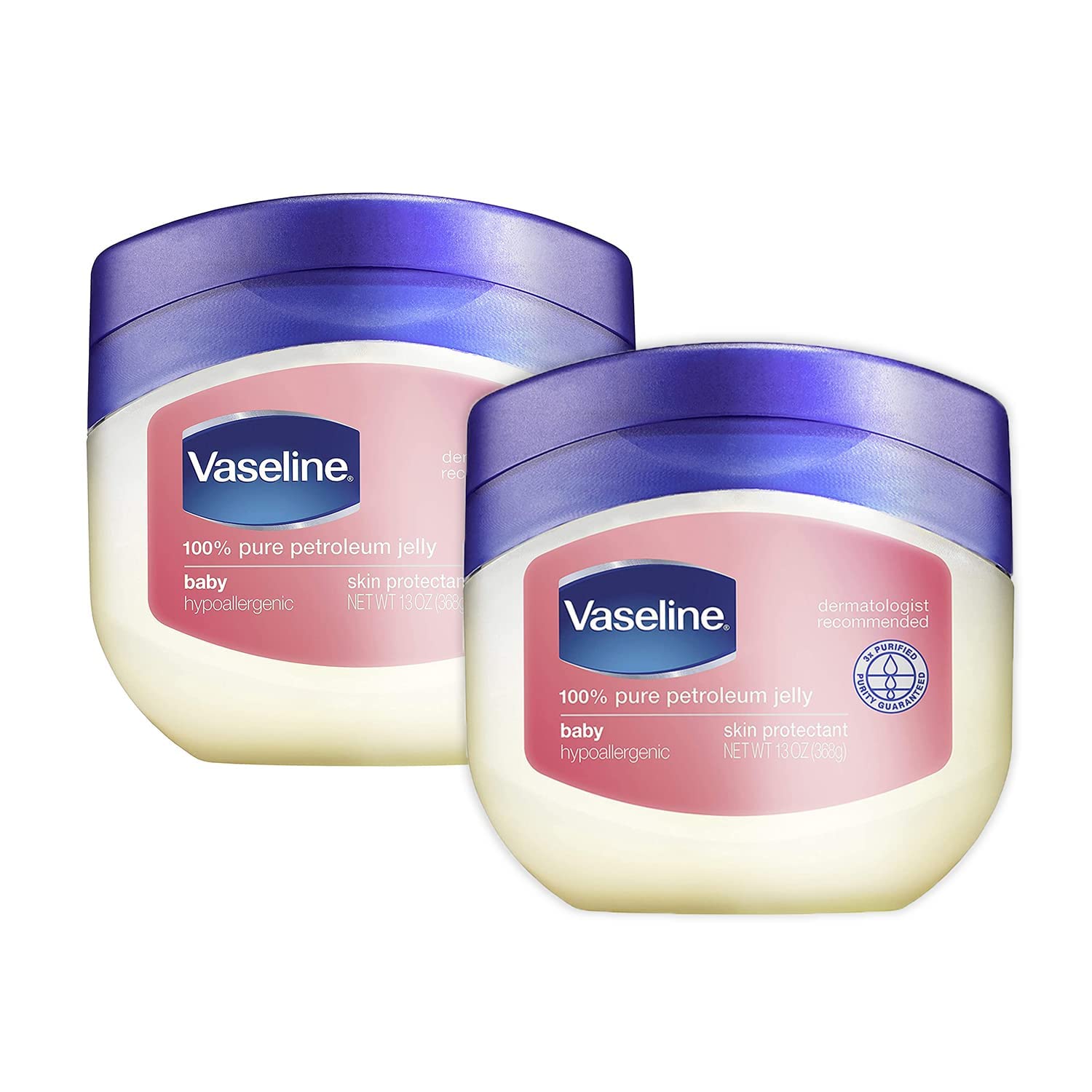 Vaseline, 100% Pure Petroleum Jelly Baby, Dermatologist Recommended, Hypoallergenic, Skin Protectant