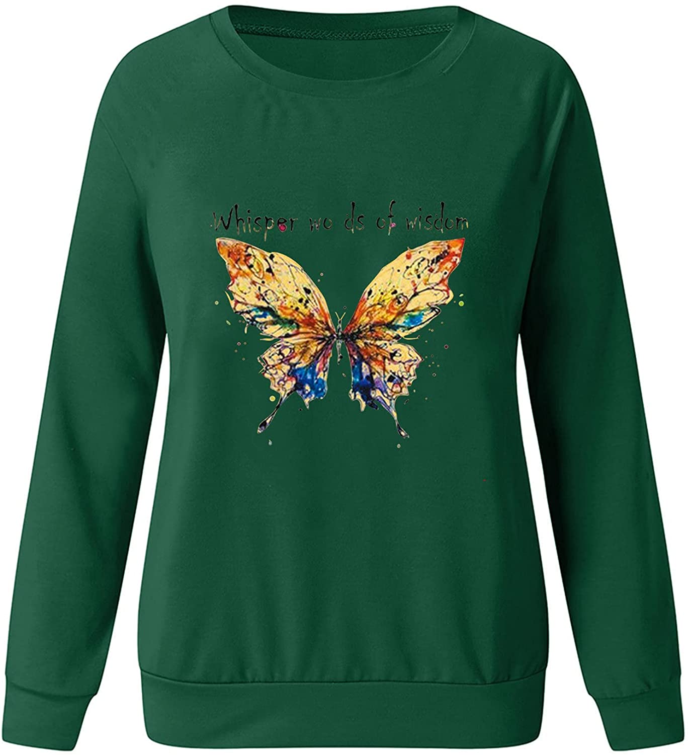 HHoo88 Sweatshirts for Womens Long Sleeves Sweat Shirts Casual Funny Printed Crewneck Pullover T-Shi