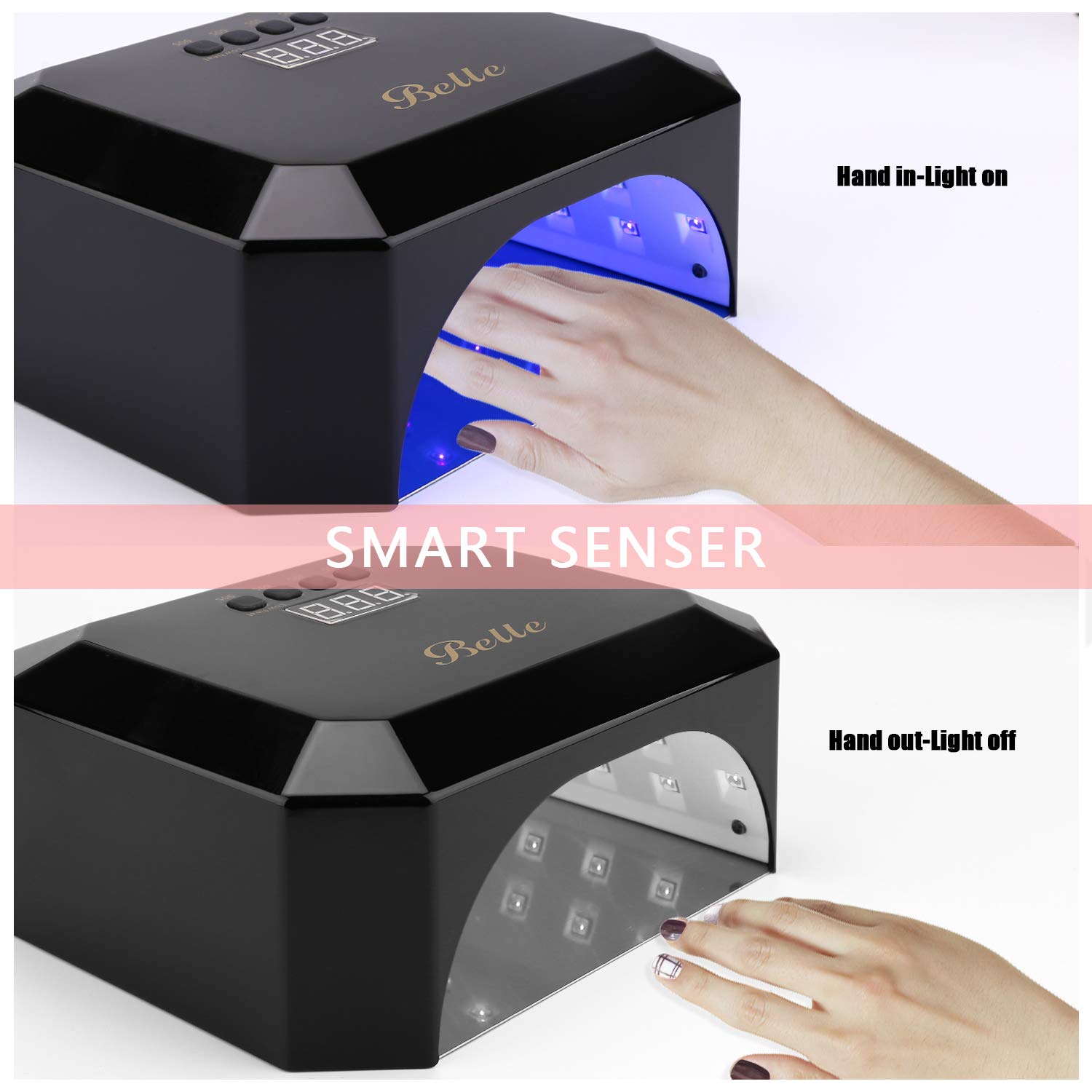 UV Light for Nails 54 W Cordless Nail Dryer with 36Pcs UV Led Lights for Nails Polish, Professional 