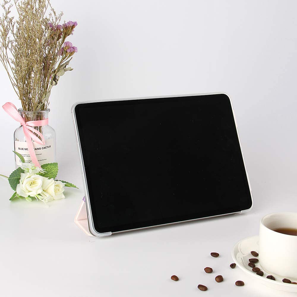 Herzzer Three Fold Leather Case for iPad Pro 11 inch 2018/2020,Slim Multi-Angle View Folio Stand Pre
