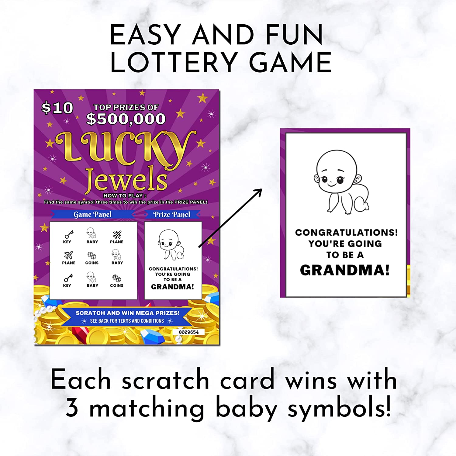 Zoschie Grandma Pregnancy Announcement Lottery Ticket Scratch Off Card You're Going to Be a