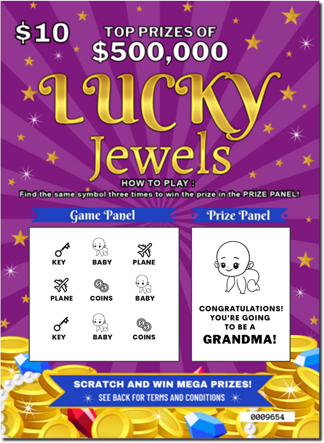 Zoschie Grandma Pregnancy Announcement Lottery Ticket Scratch Off Card You're Going to Be a