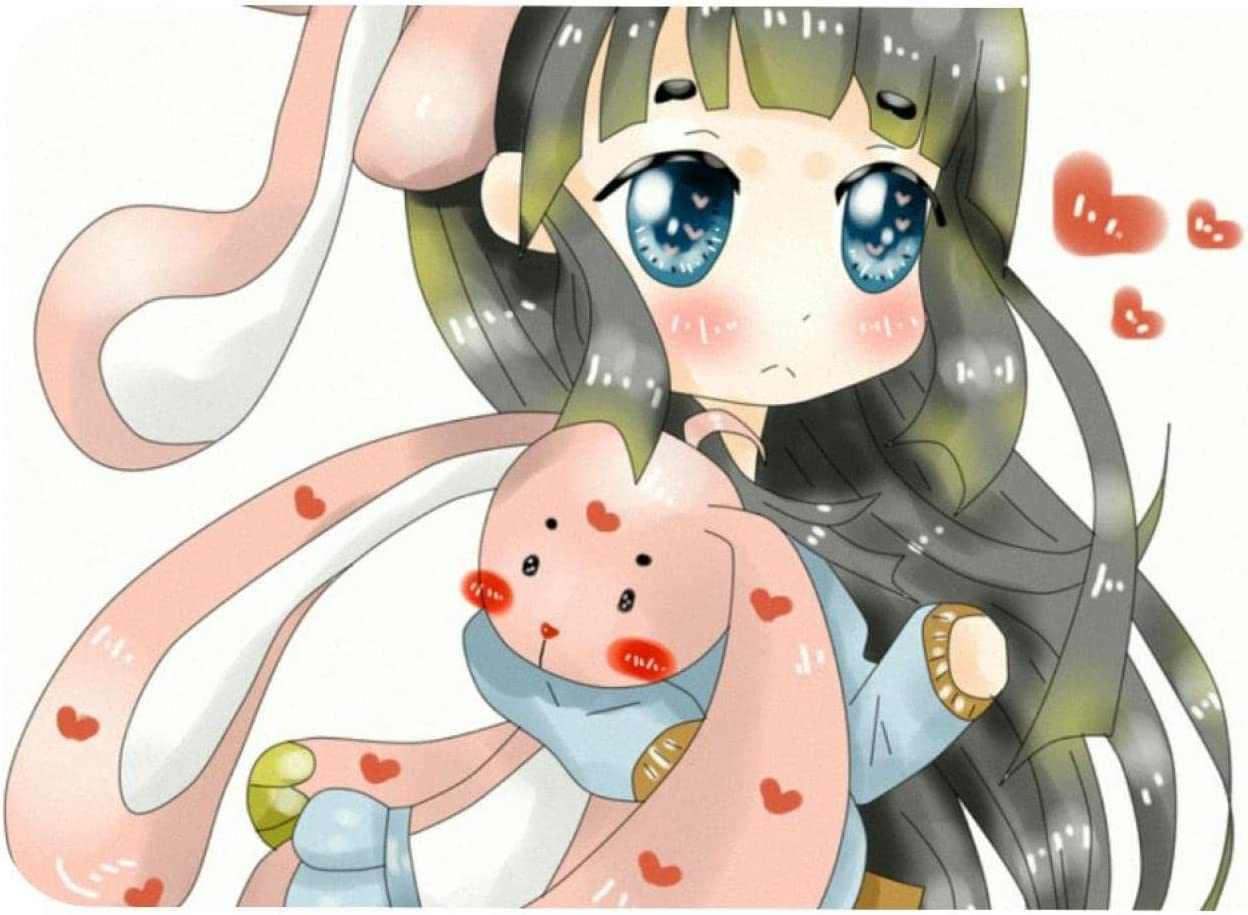 Mouse Pad Cute Girl Mouse Mat Waterproof Non-Slip Rubber Base for Office Home Gaming Working 18x28 i