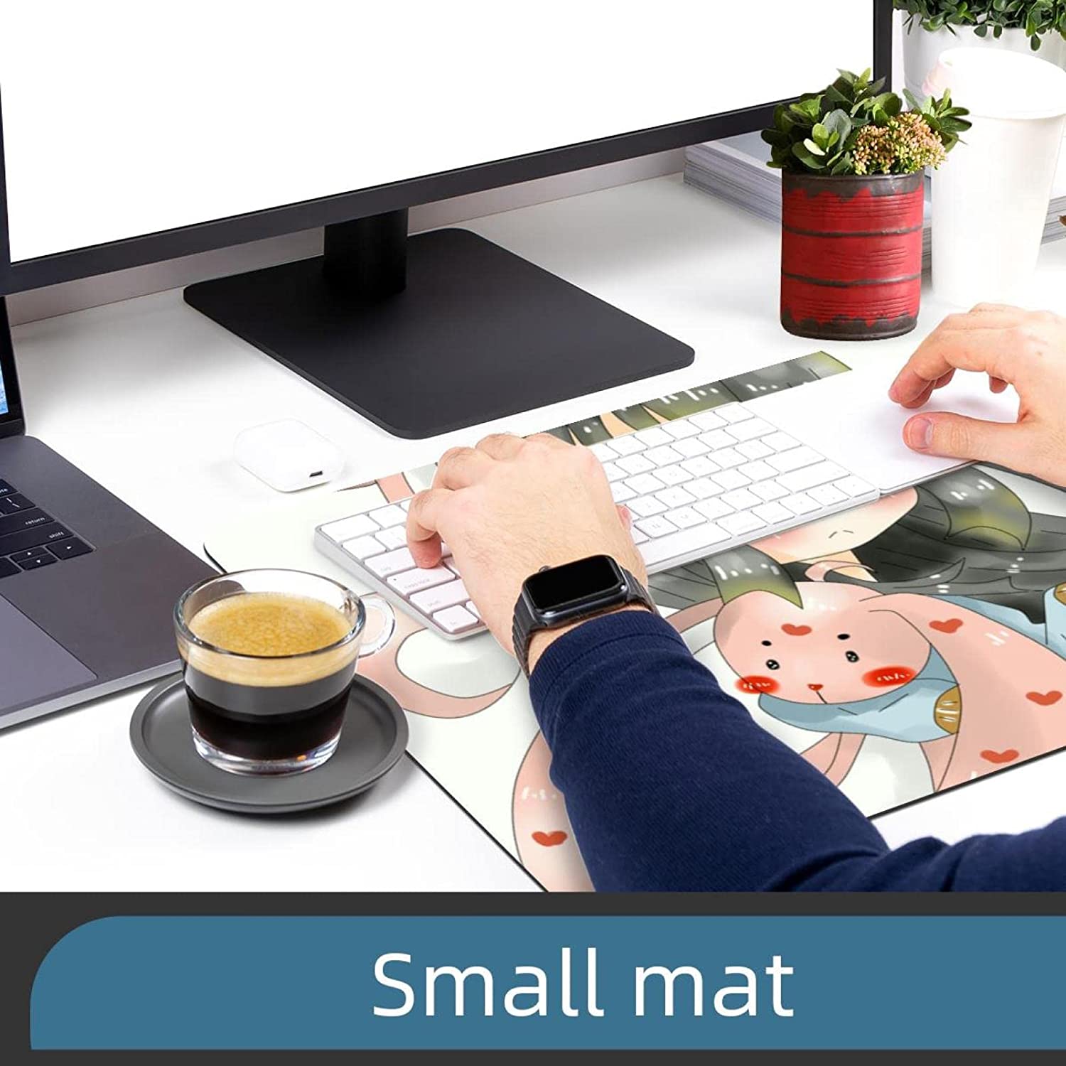 Mouse Pad Cute Girl Mouse Mat Waterproof Non-Slip Rubber Base for Office Home Gaming Working 18x28 i