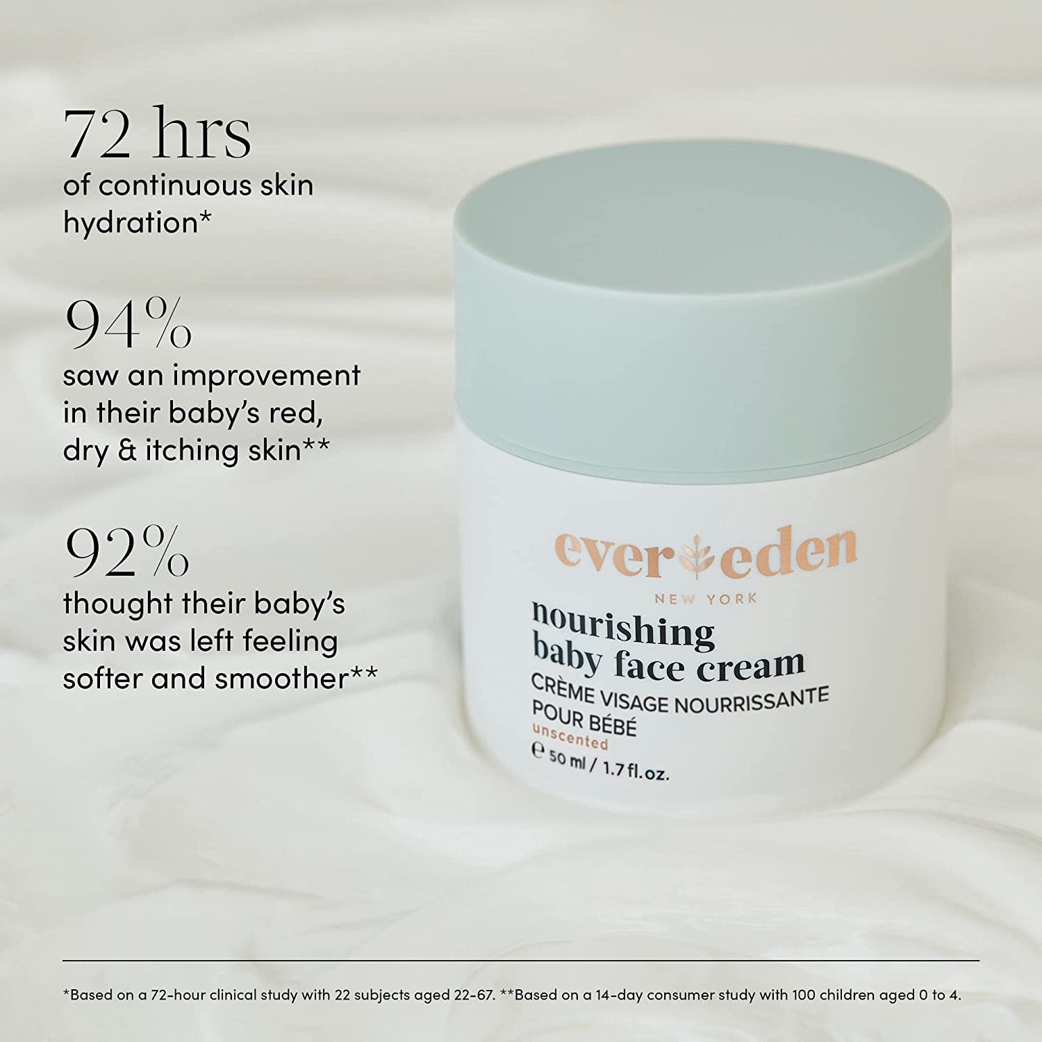 Evereden Nourishing Baby Face Cream 1.7 oz | Clean and Natural Baby Care | Non-toxic and Fragrance F
