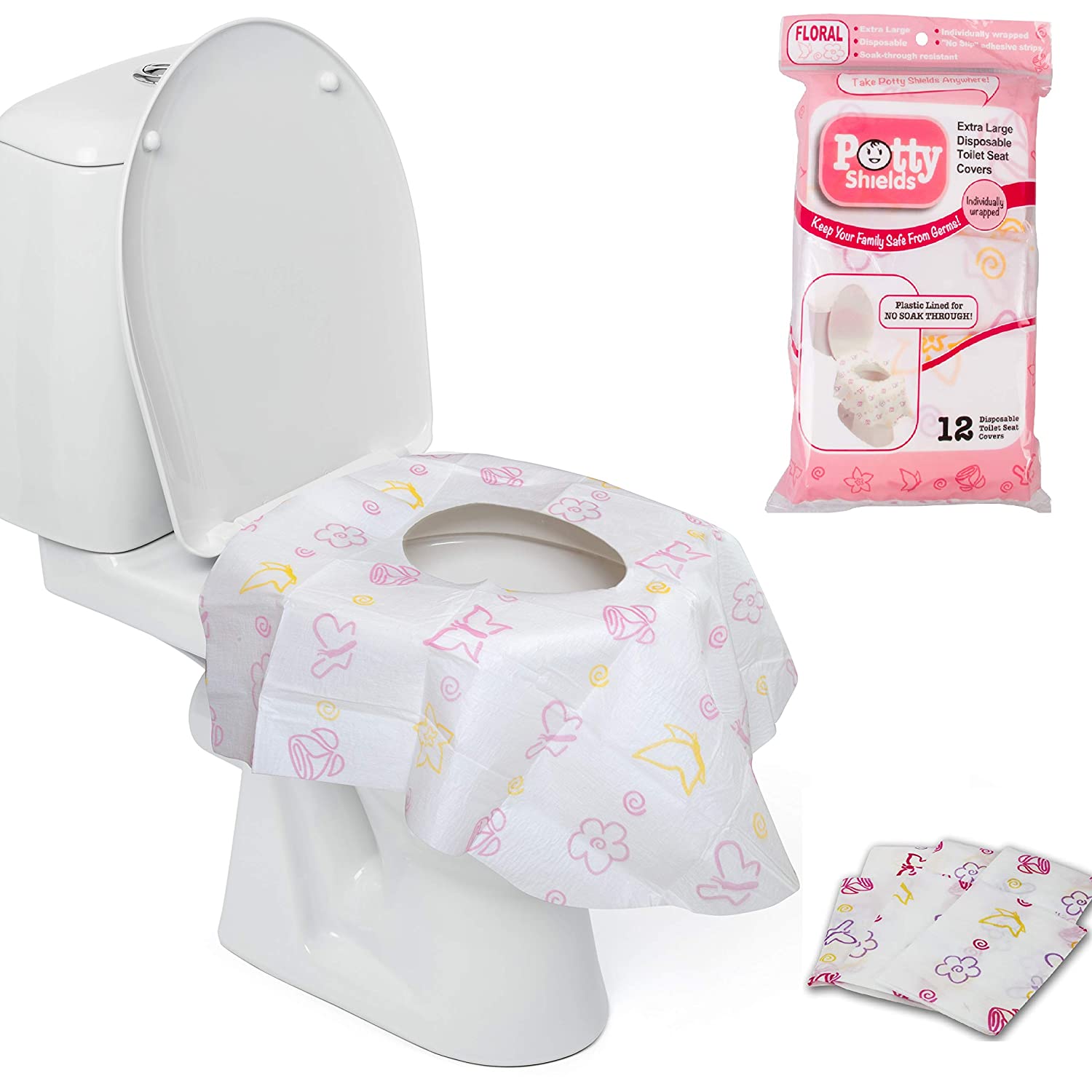 Disposable Toilet Seat Covers for Kids & Adults, 12 Pack Protect From