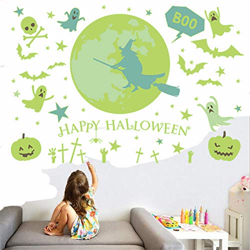 Glow in The Dark Ceiling or Wall Sticker,Halloween Party Decoration Supplies,Idea Halloween Wall Dec
