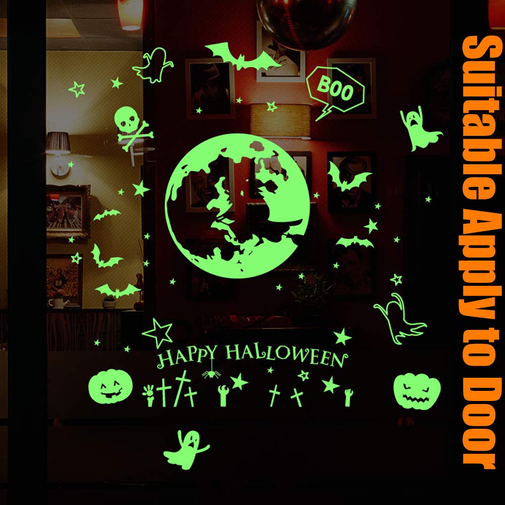 Glow in The Dark Ceiling or Wall Sticker,Halloween Party Decoration Supplies,Idea Halloween Wall Dec