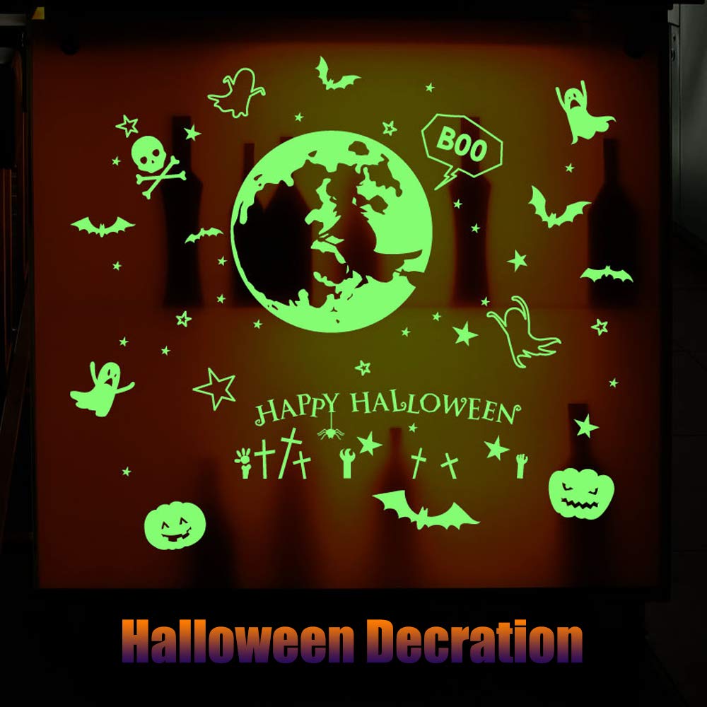 Glow in The Dark Ceiling or Wall Sticker,Halloween Party Decoration Supplies,Idea Halloween Wall Dec