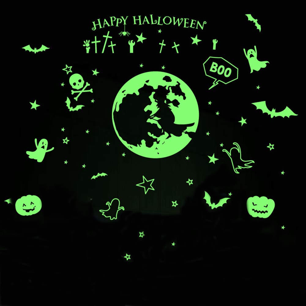 Glow in The Dark Ceiling or Wall Sticker,Halloween Party Decoration Supplies,Idea Halloween Wall Dec
