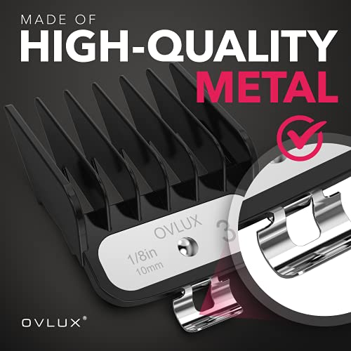 OVLUX Clipper Guards - 12 sets Professional Hair Clipper Combs, Guard Set Attachment Combs, Premium 