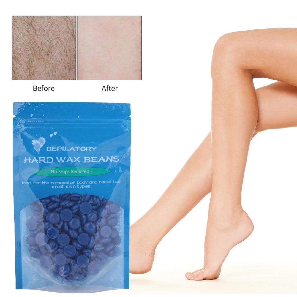 Hard Wax Beans, 50g Hard Wax Beans Hot Film Depilatory Wax Bead, Hair Removal Kit for Face, Body, Bi