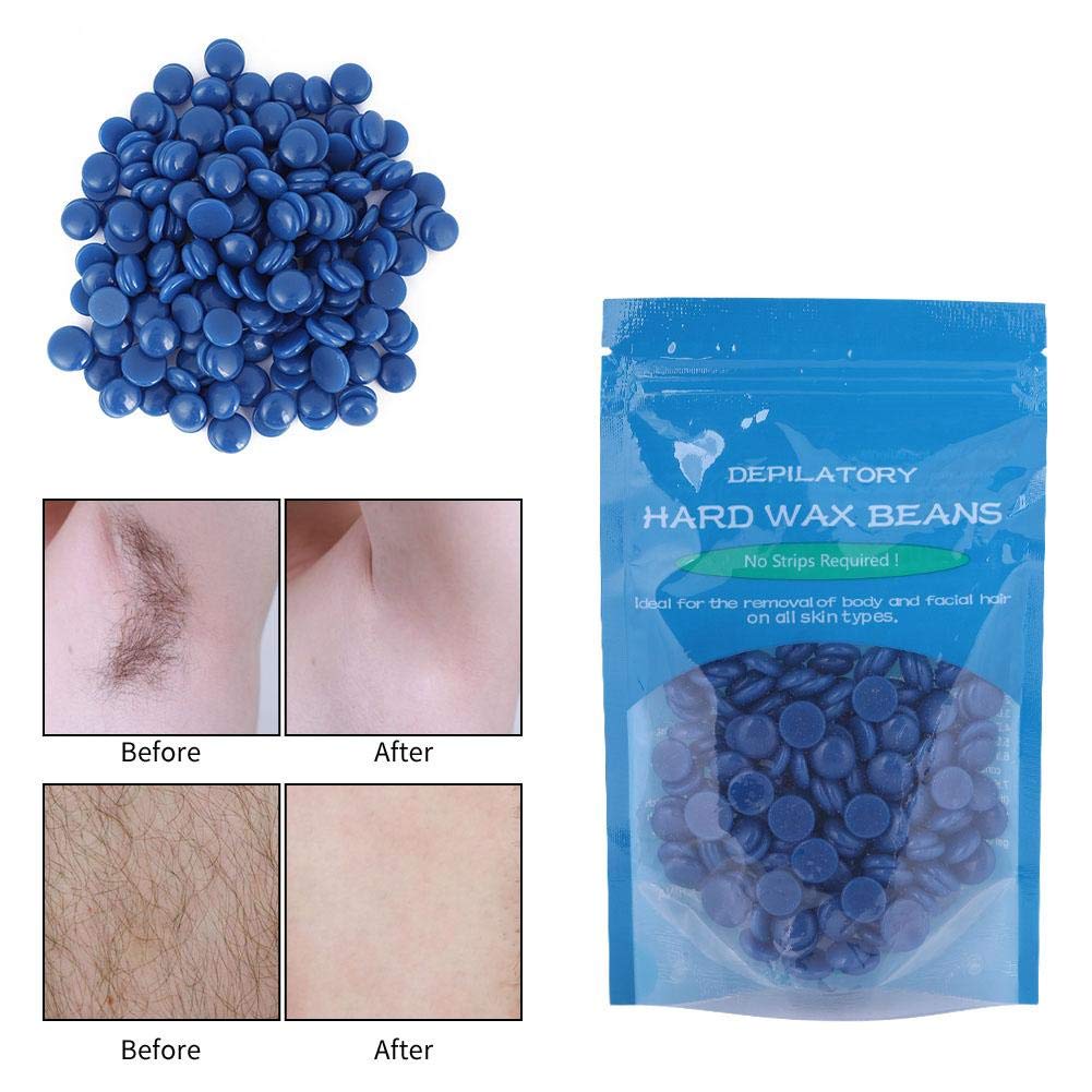 Hard Wax Beans, 50g Hard Wax Beans Hot Film Depilatory Wax Bead, Hair Removal Kit for Face, Body, Bi