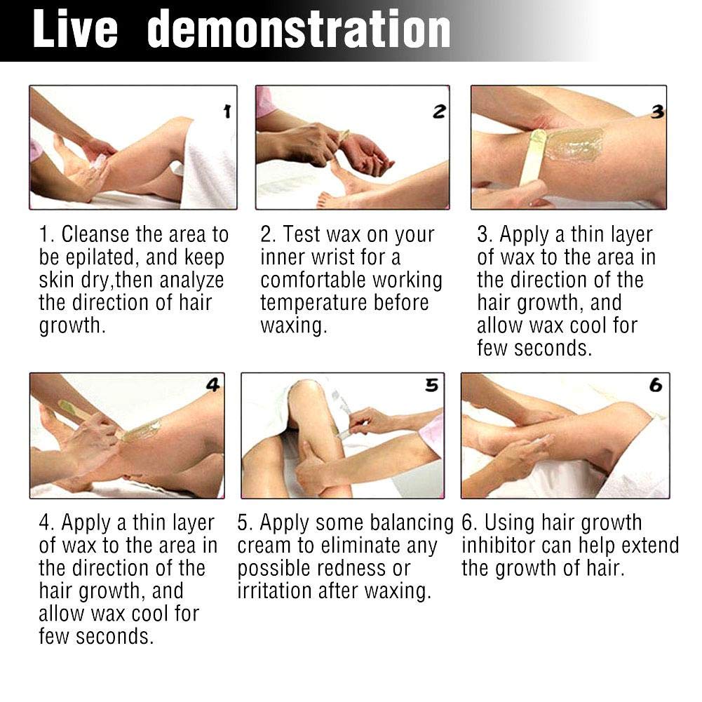 Hard Wax Beans, 50g Hard Wax Beans Hot Film Depilatory Wax Bead, Hair Removal Kit for Face, Body, Bi