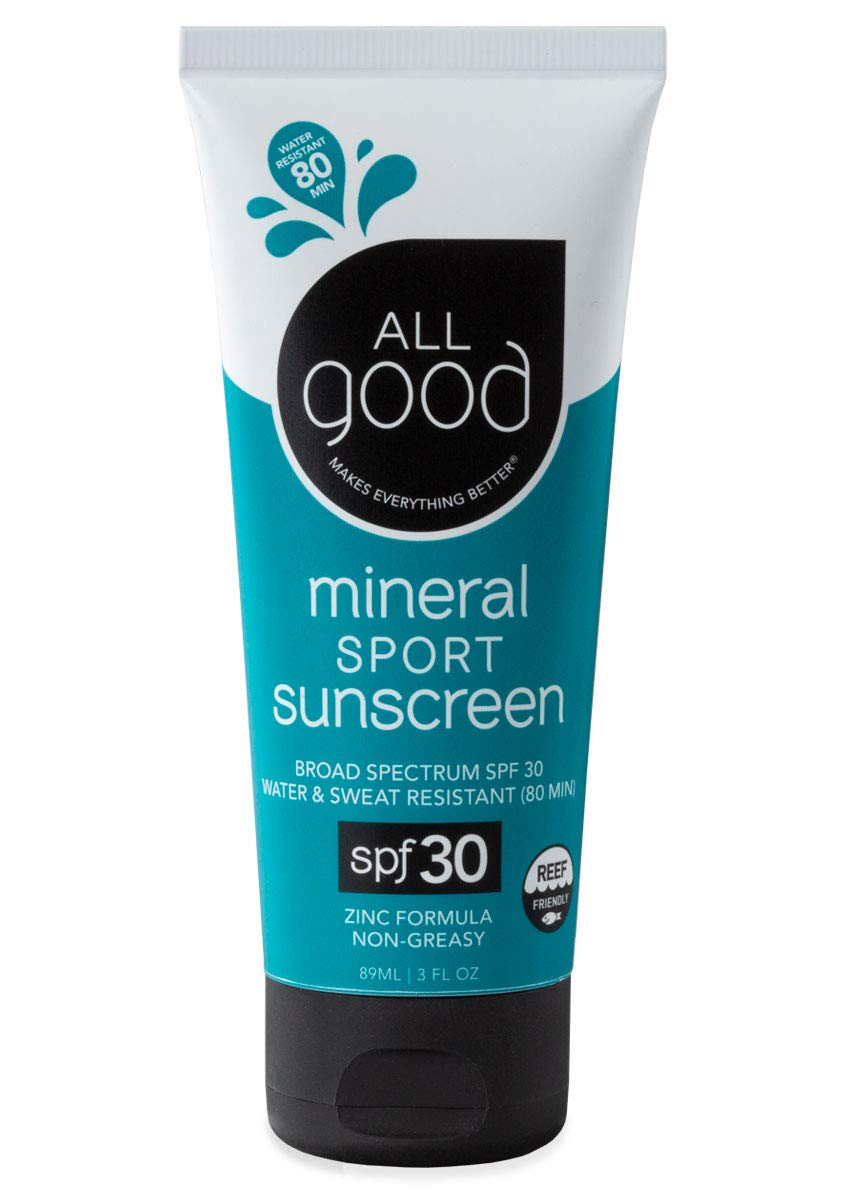 All Good Sport Face & Body Sunscreen Lotion - UVA/UVB Broad Spectrum SPF 30+, Water Resistant, Coral
