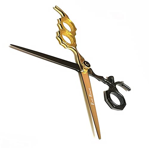 Gold and Black Hair Cutting Shears - Barbershop Beauty Salon Professional Scissors for All Hair Type