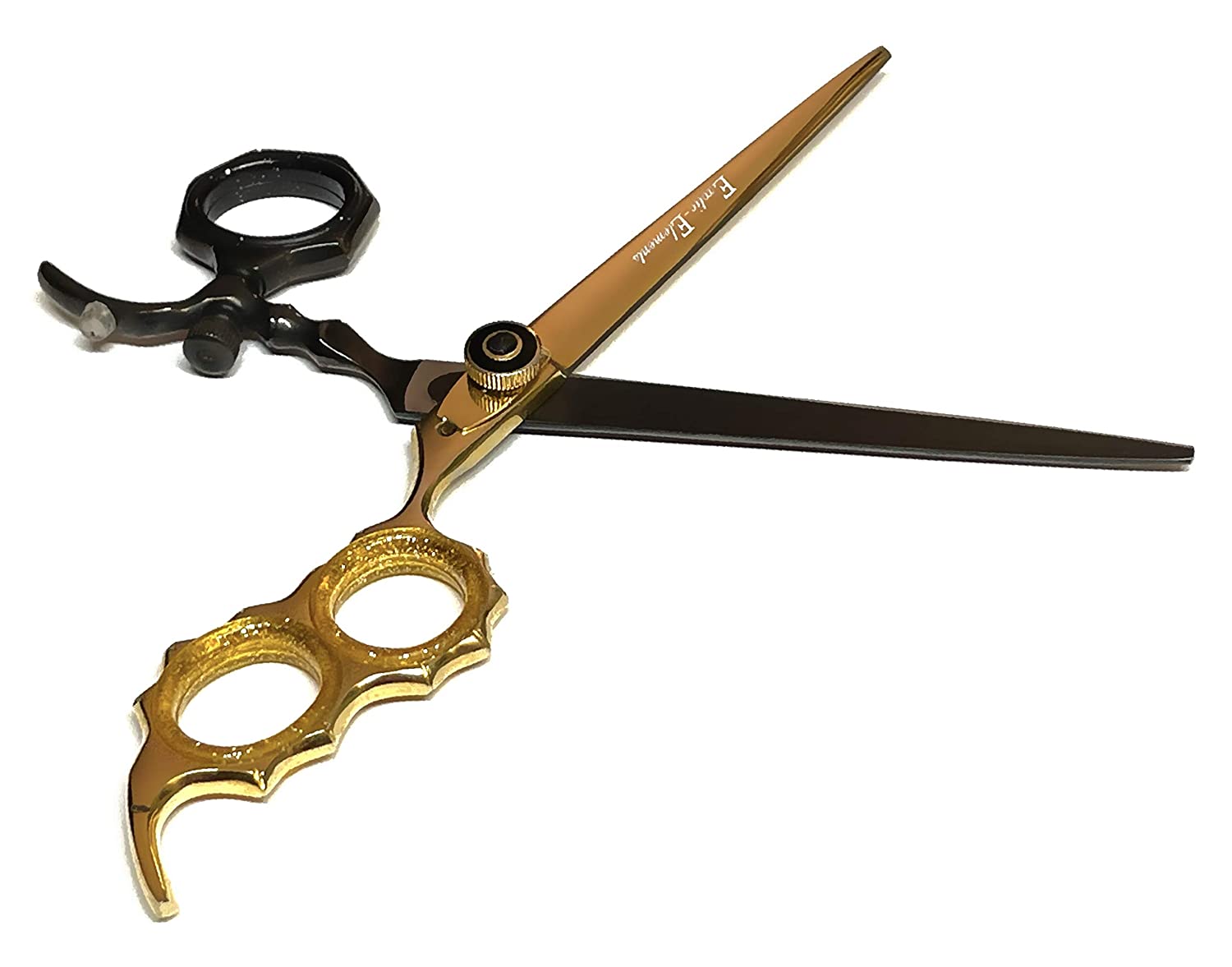 Gold and Black Hair Cutting Shears - Barbershop Beauty Salon Professional Scissors for All Hair Type