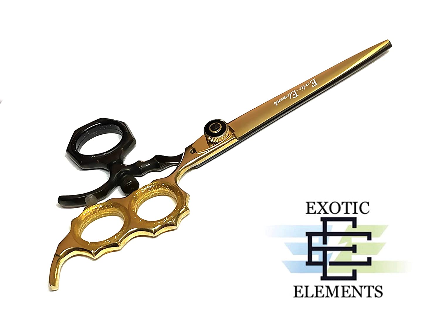 Gold and Black Hair Cutting Shears - Barbershop Beauty Salon Professional Scissors for All Hair Type