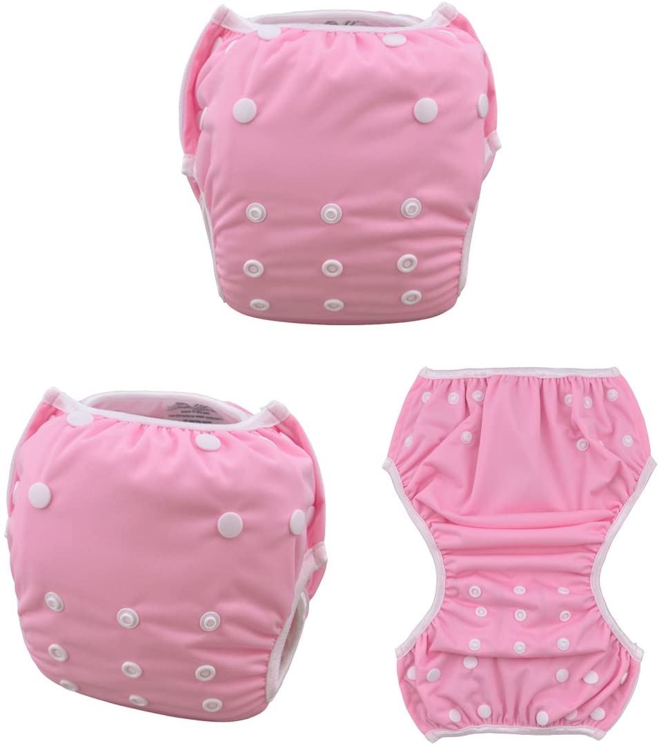 ALVABABY Baby Swim Diapers 2pcs One Size Reuseable Washable & Adjustable for Swimming Lesson & Baby