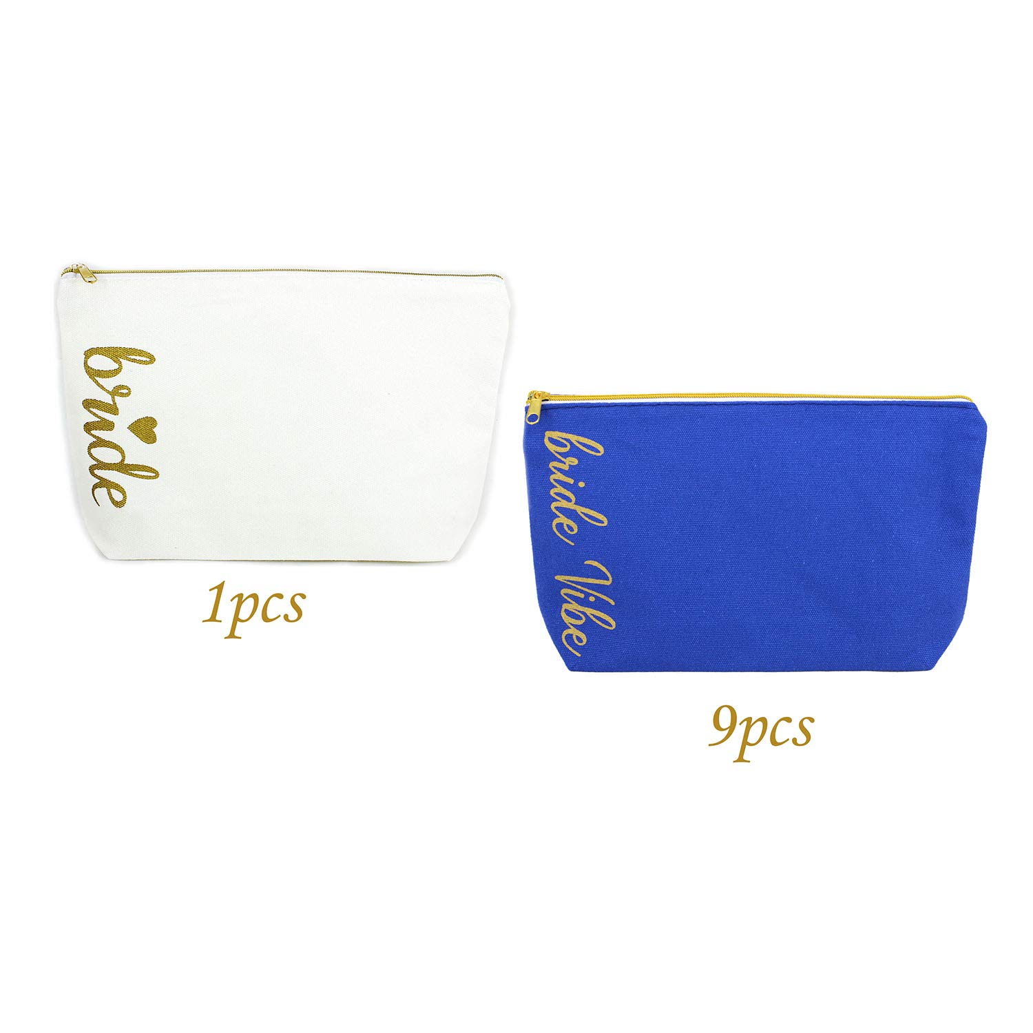 Set of 10 Bachelorette Party Bridal & Bridesmaids Makeup Bags Bridesmaid Proposal Gifts Cosmetic Bag