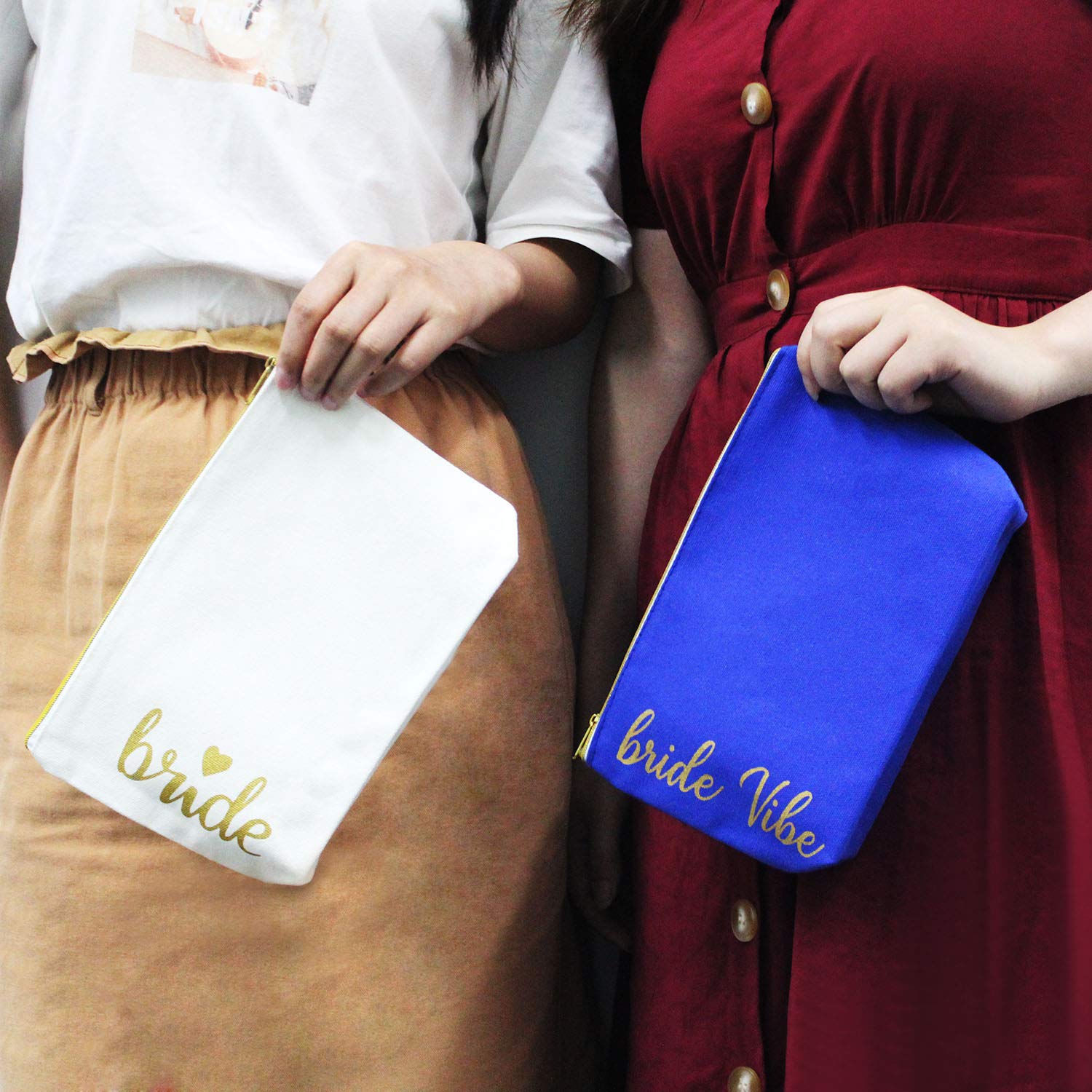Set of 10 Bachelorette Party Bridal & Bridesmaids Makeup Bags Bridesmaid Proposal Gifts Cosmetic Bag