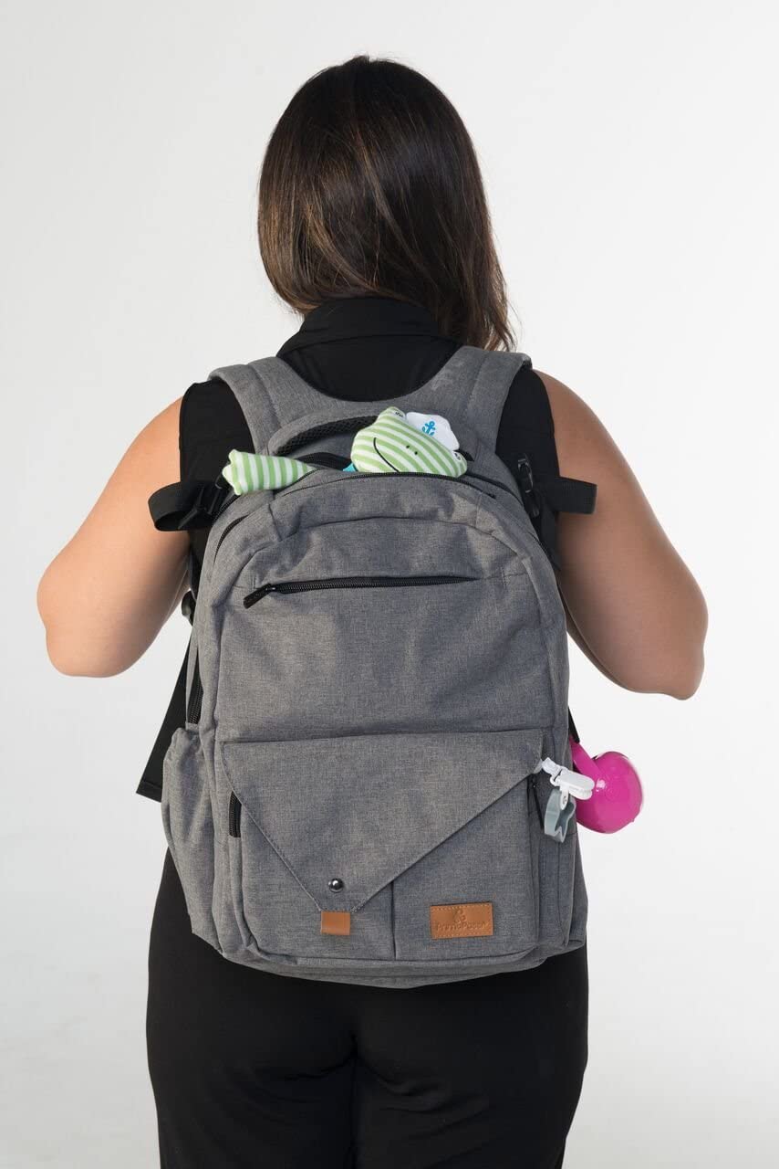Primo Passi Baby Diaper Bag Travel Backpack with Insulated Pockets, Wipes Case, Changing Pad, and St
