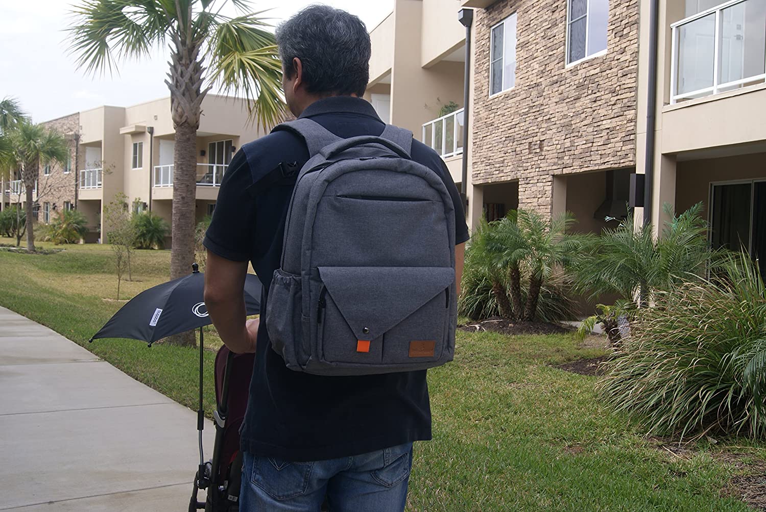 Primo Passi Baby Diaper Bag Travel Backpack with Insulated Pockets, Wipes Case, Changing Pad, and St