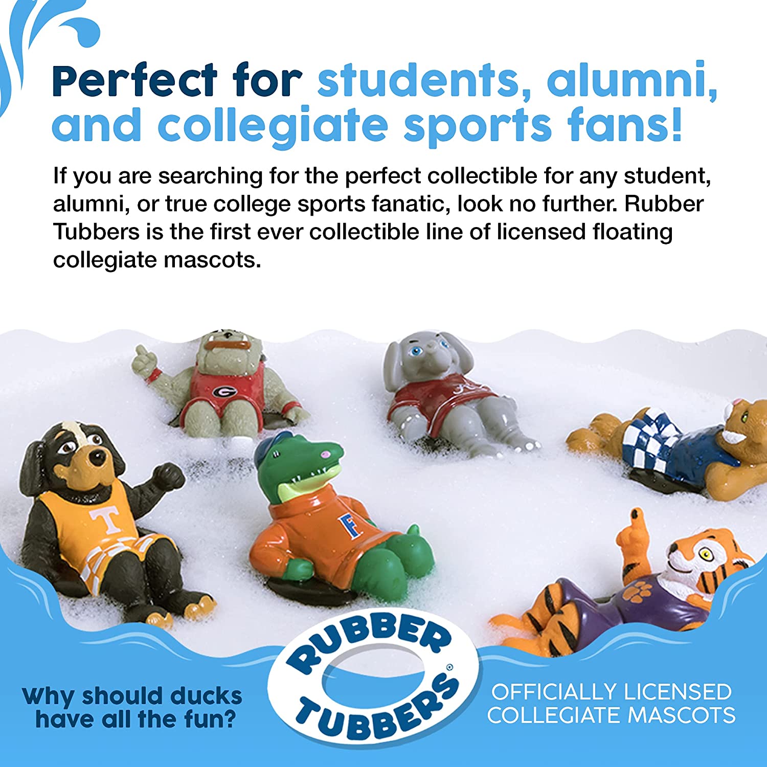 Rubber Tubbers Clemson University - Premium Bath Toy Collectible Sports Memorabilia - First Ever Col
