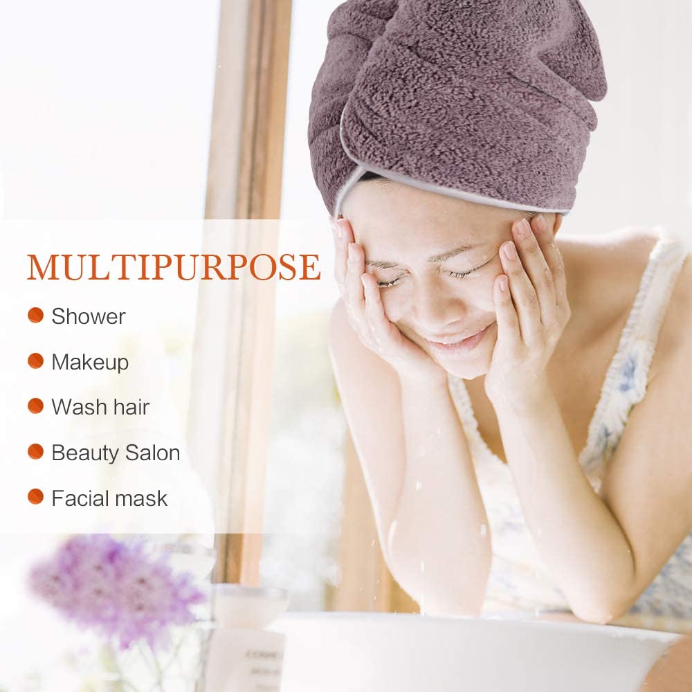 Sunland Hair Towel Wrap for Women Microfiber Hair Drying Towels, Super Absorbent Quick Dry Magic Hai