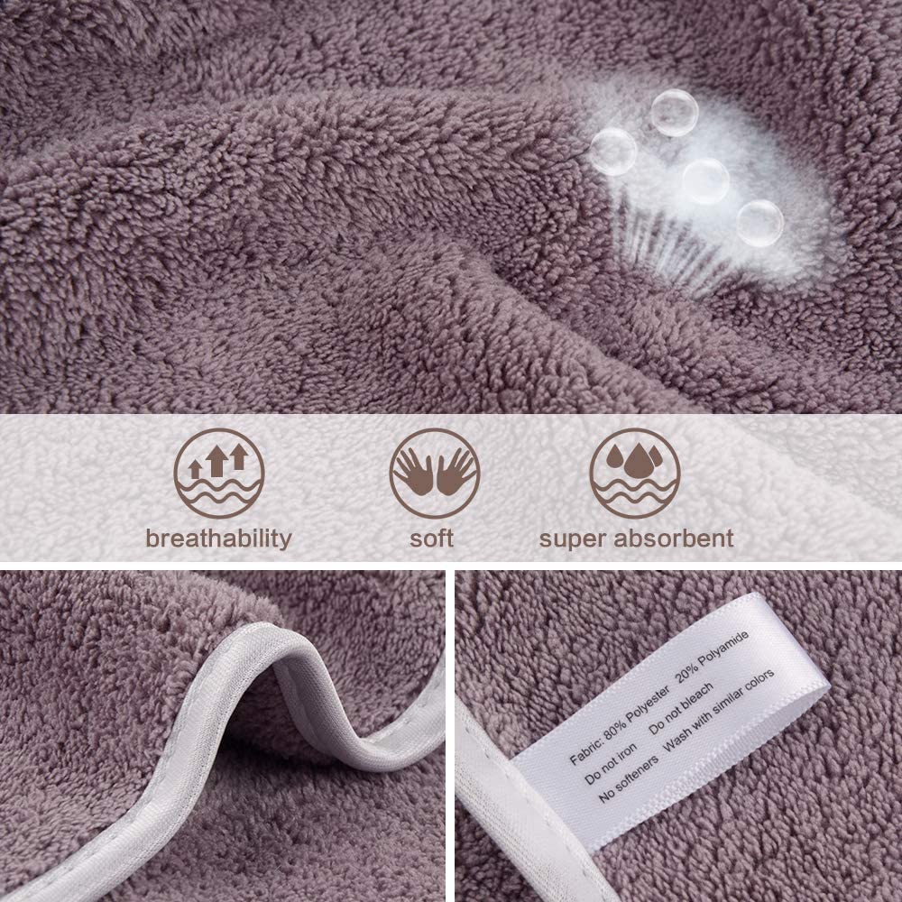 Sunland Hair Towel Wrap for Women Microfiber Hair Drying Towels, Super Absorbent Quick Dry Magic Hai