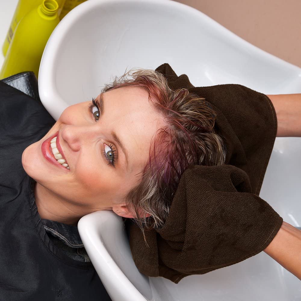 Arkwright LLC Bleach Safe Salon Towels Pack of 12 (16x28 inch, Brown) - 100% Cotton Bleach Proof, Bl