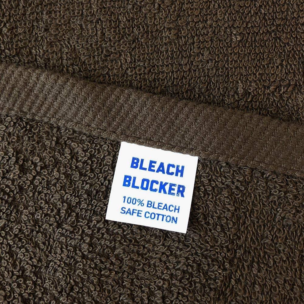 Arkwright LLC Bleach Safe Salon Towels Pack of 12 (16x28 inch, Brown) - 100% Cotton Bleach Proof, Bl