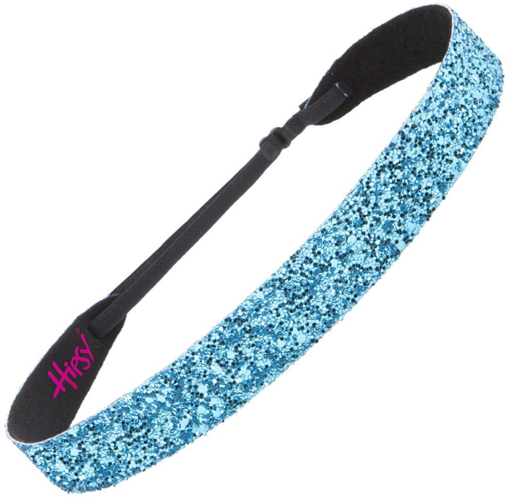 Hipsy Adjustable Non Slip Fashion Wide Bling Glitter Headbands for Women Girls & Teens 2-Pack (Black