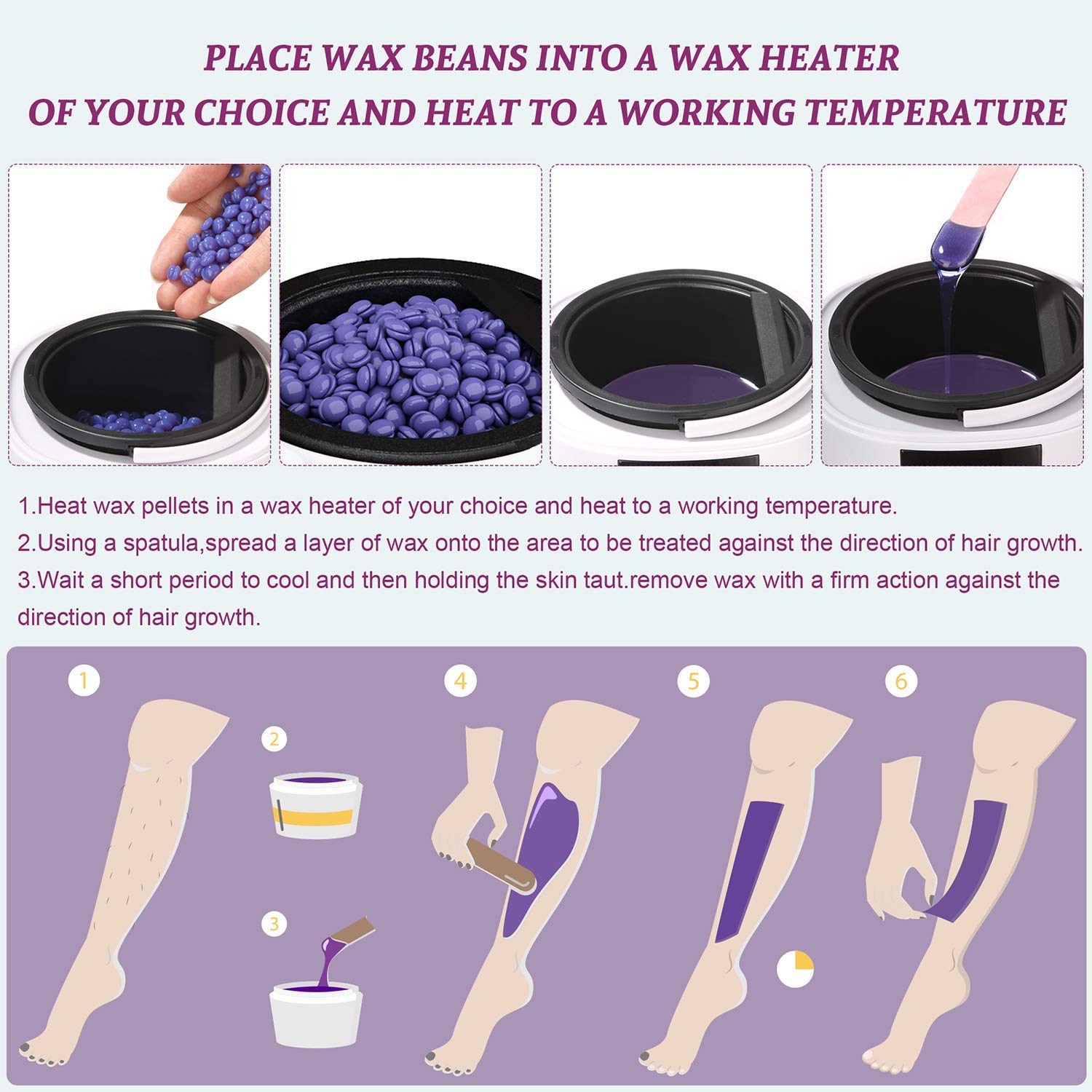 AUKE Wax Warmer, Electric Wax Warmer for Hair Removal High-end Digital Wax Heater Kit with 4 Bags Wa