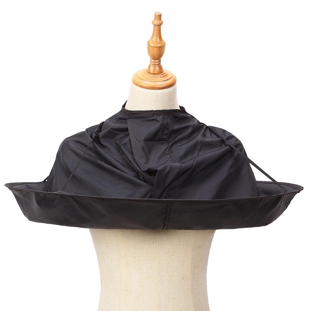 Bonarty Hair Cutting Cloak Umbrella Cape Hairdresser Barber Home Salon Use Stylist Hairdressing (Bla