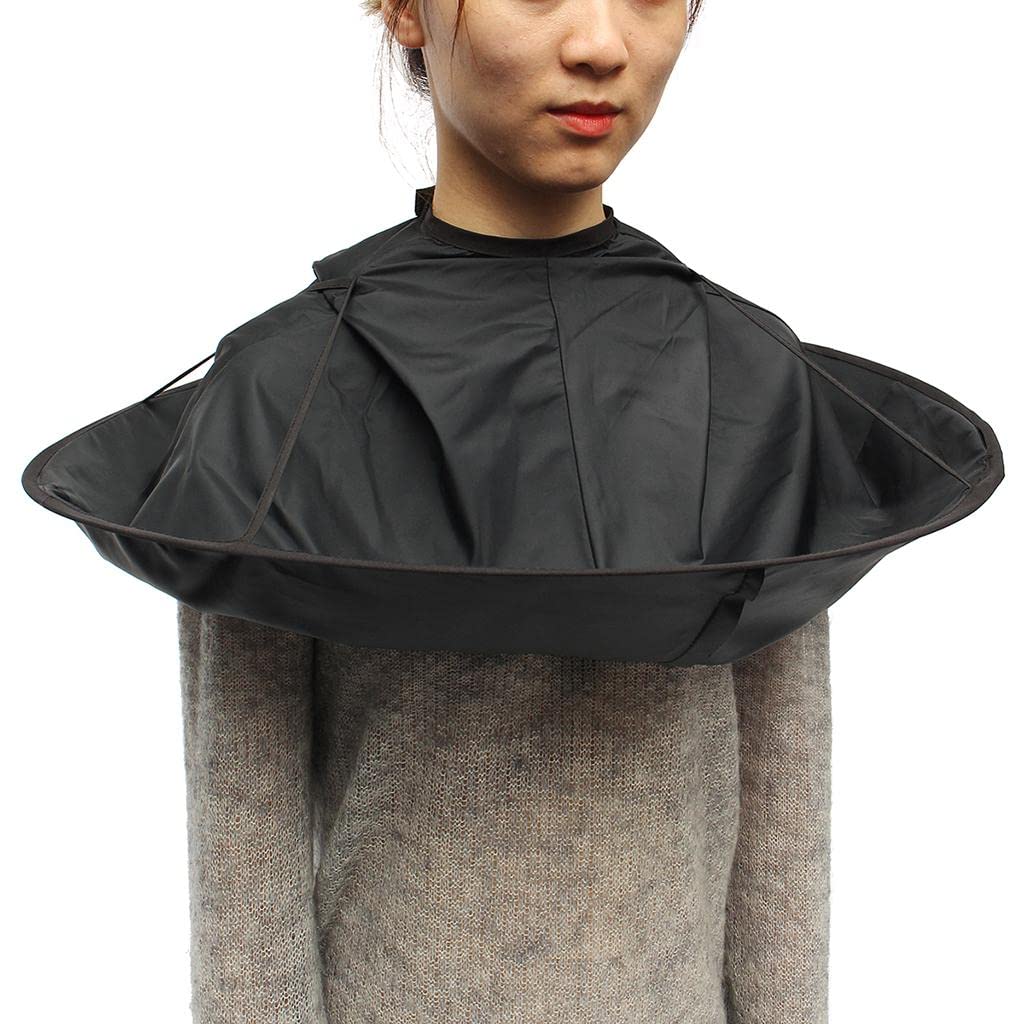 Bonarty Hair Cutting Cloak Umbrella Cape Hairdresser Barber Home Salon Use Stylist Hairdressing (Bla
