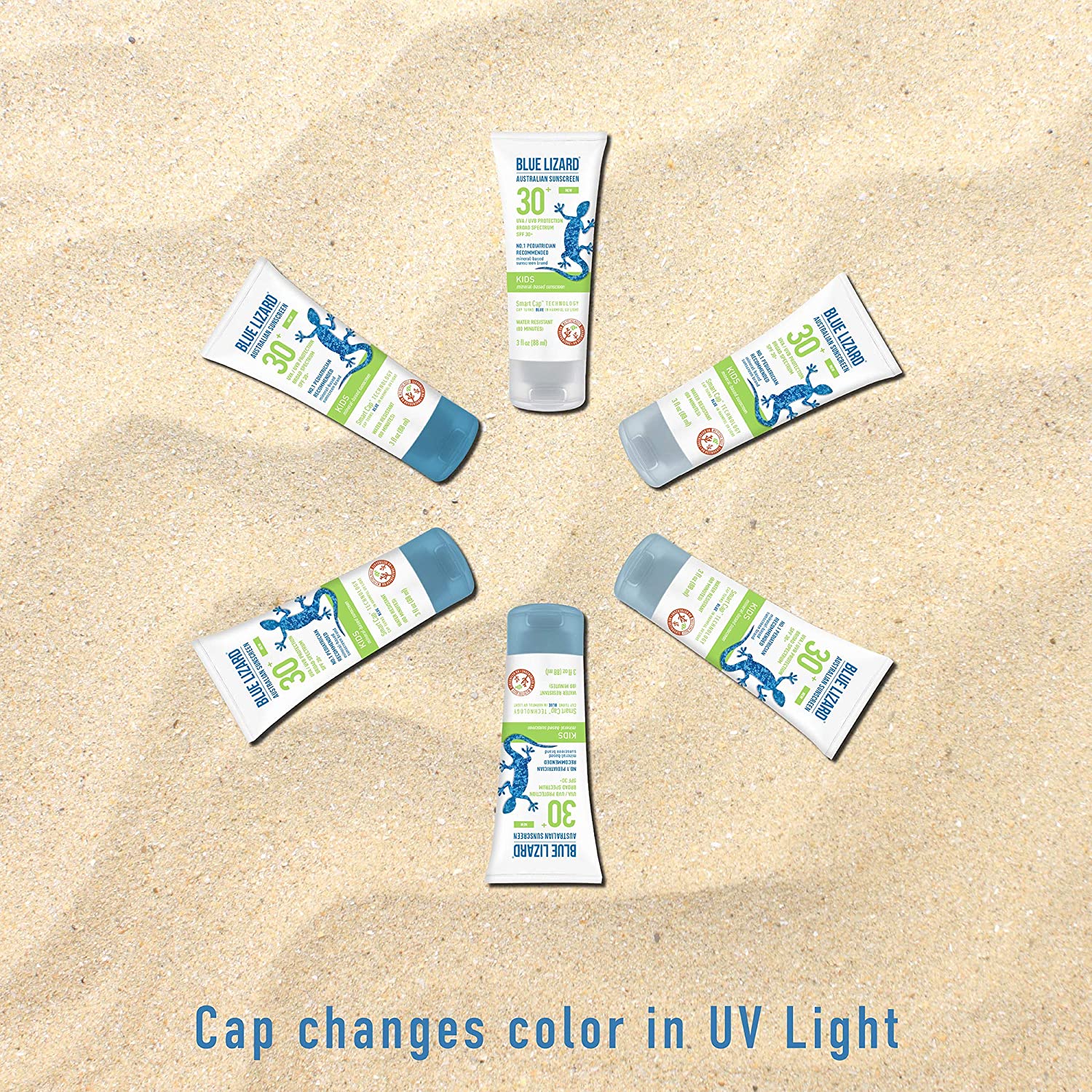 Blue Lizard Kids Mineral Sunscreen with Zinc Oxide, SPF 30+, Water Resistant, UVA/UVB Protection wit