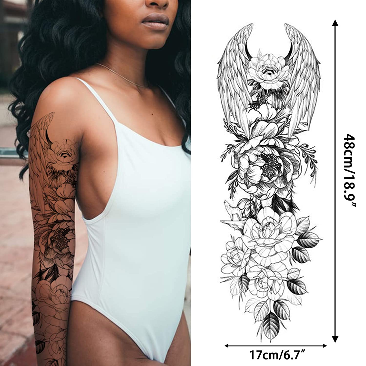 Aresvns Temporary Tattoos for Men and Women 18sheets, Waterproof sleeve tattoos and half arm tattoos