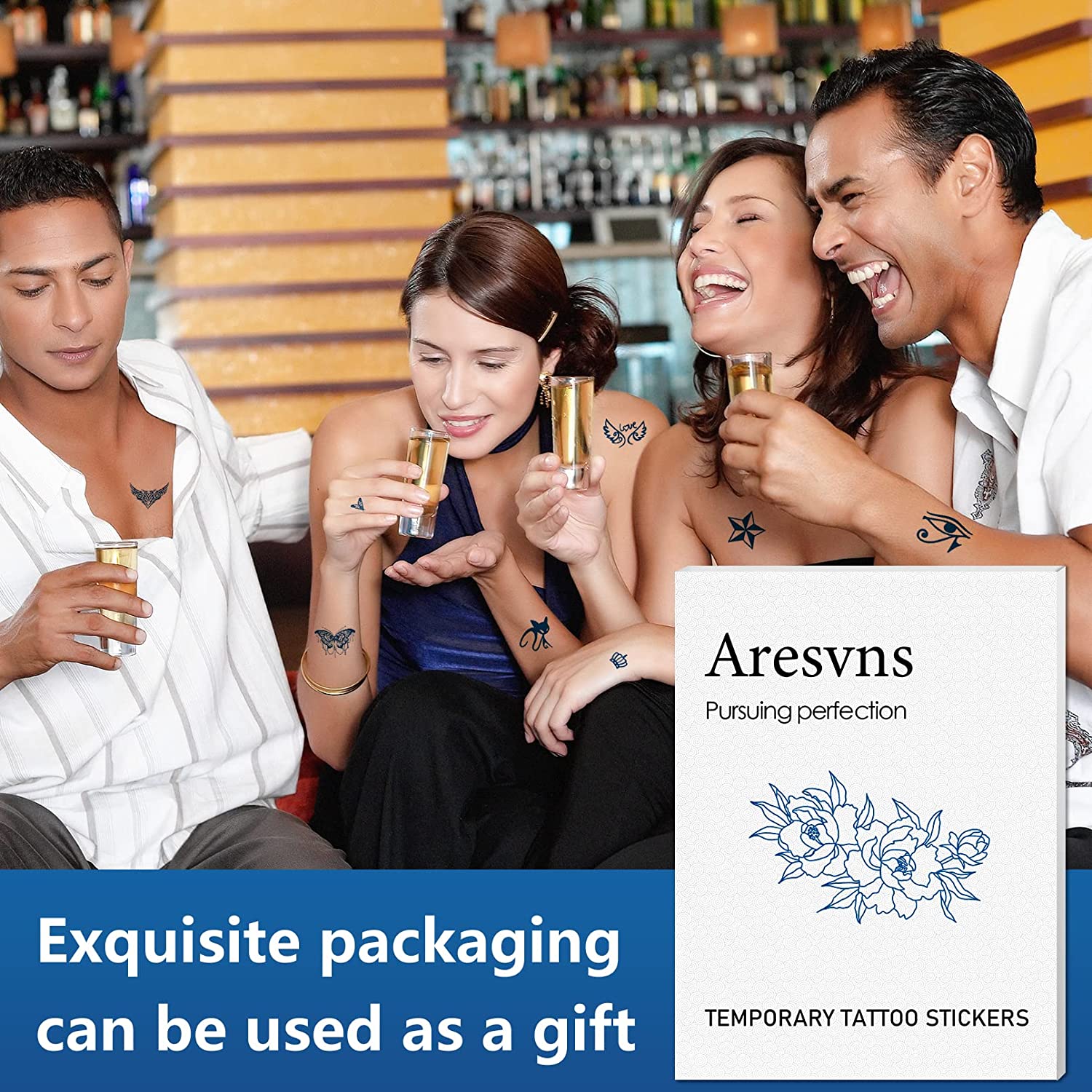 Aresvns Temporary Tattoos for Men and Women 18sheets, Waterproof sleeve tattoos and half arm tattoos