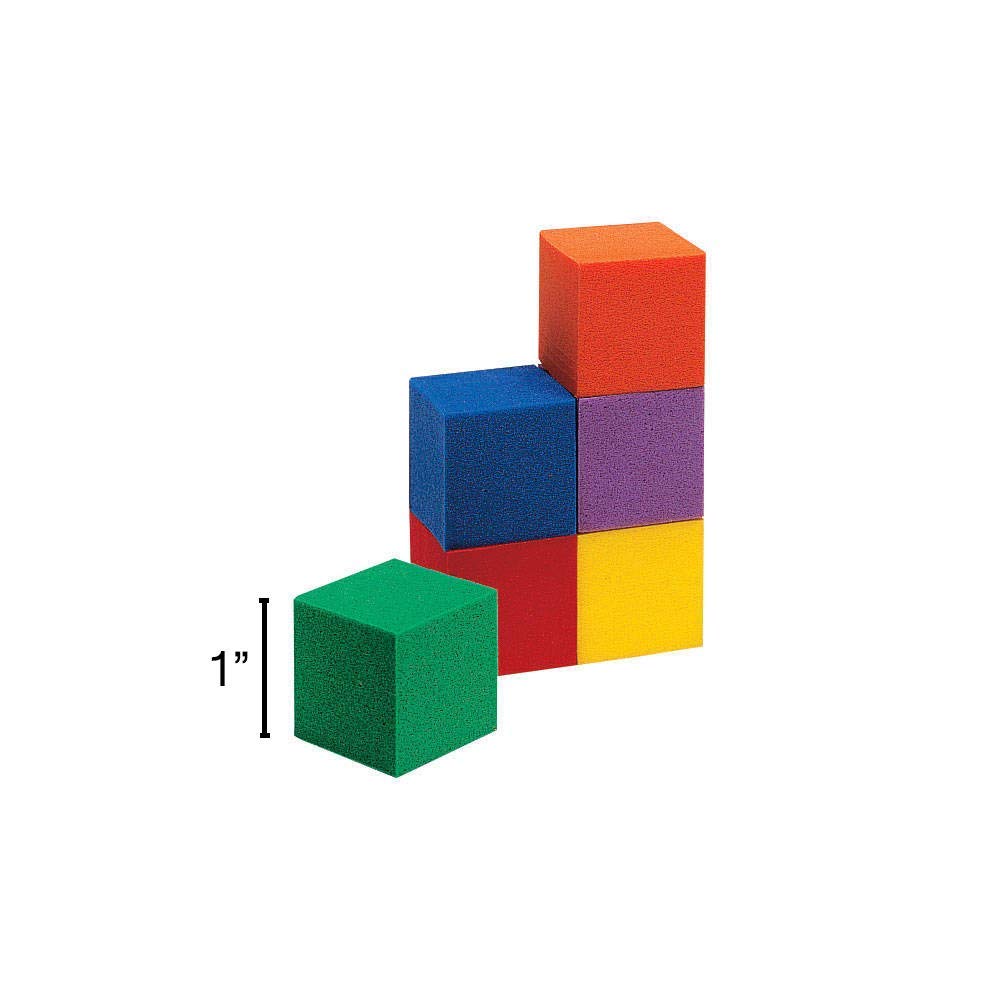 hand2mind Foam Blocks, Counting Cubes for Kids Math, 1 Inch Blocks for Preschool Crafts, Math Manipu