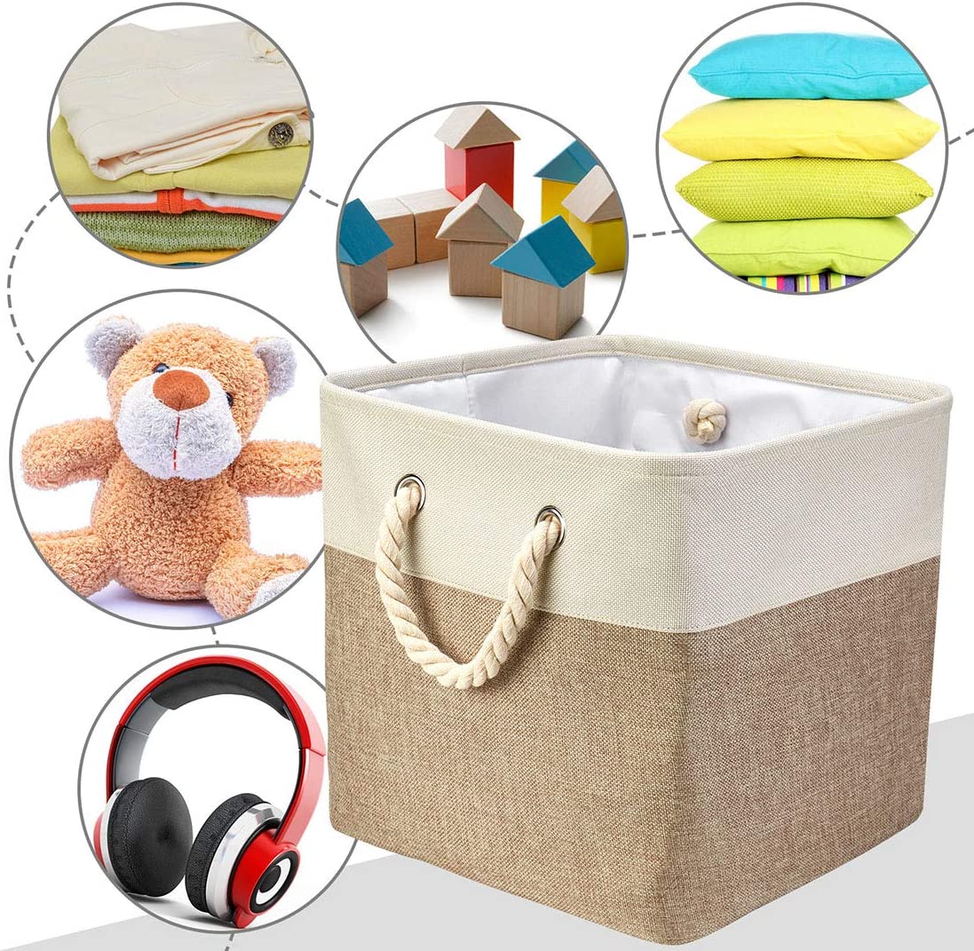 i BKGOO 3Pack Large Foldable Storage Bins，Collapsible Sturdy Cationic Fabric Organizing Storage Ba