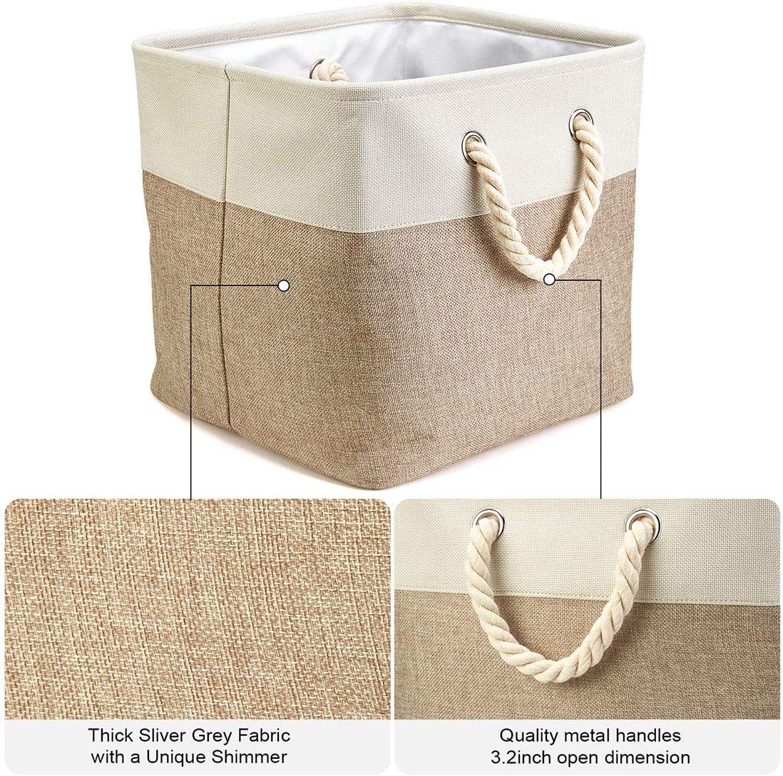 i BKGOO 3Pack Large Foldable Storage Bins，Collapsible Sturdy Cationic Fabric Organizing Storage Ba