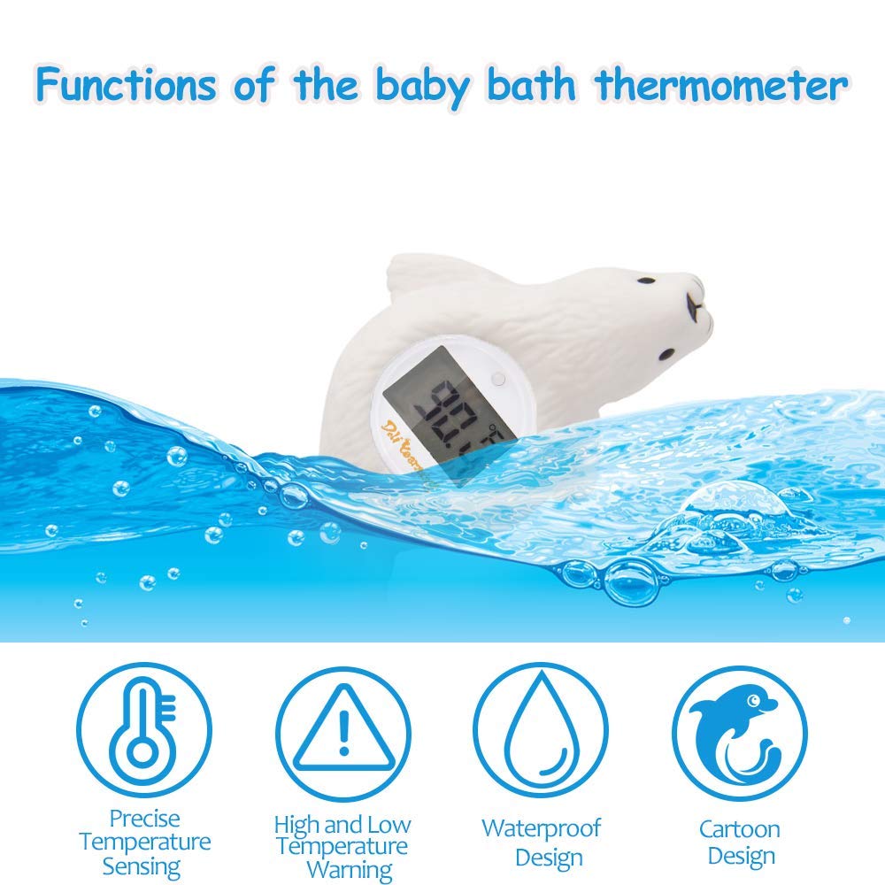 Doli Yearning Baby Bath Thermometers Seal Shape Baby Bath Toys Baby Gifts| Squirting Squeaking Bath 
