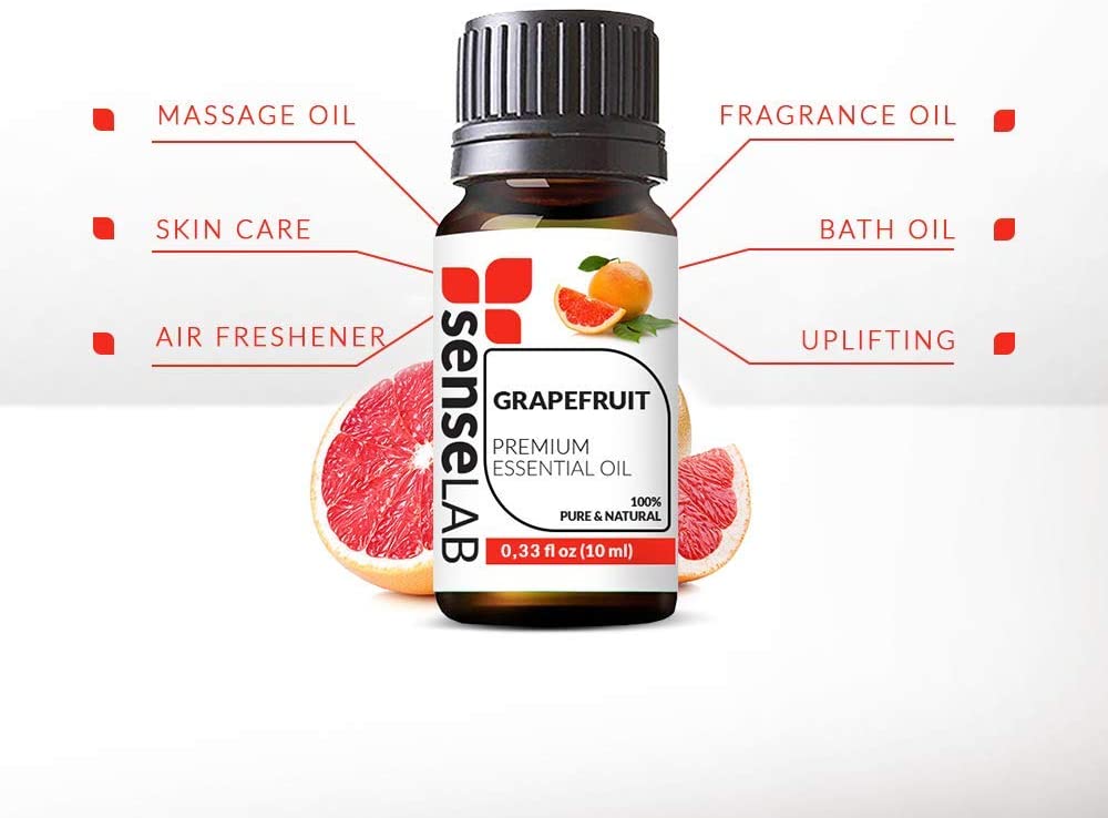 SenseLAB Grapefruit Essential Oil - 100 % Pure Extract Grapefruit Oil Therapeutic Grade - Wellness a