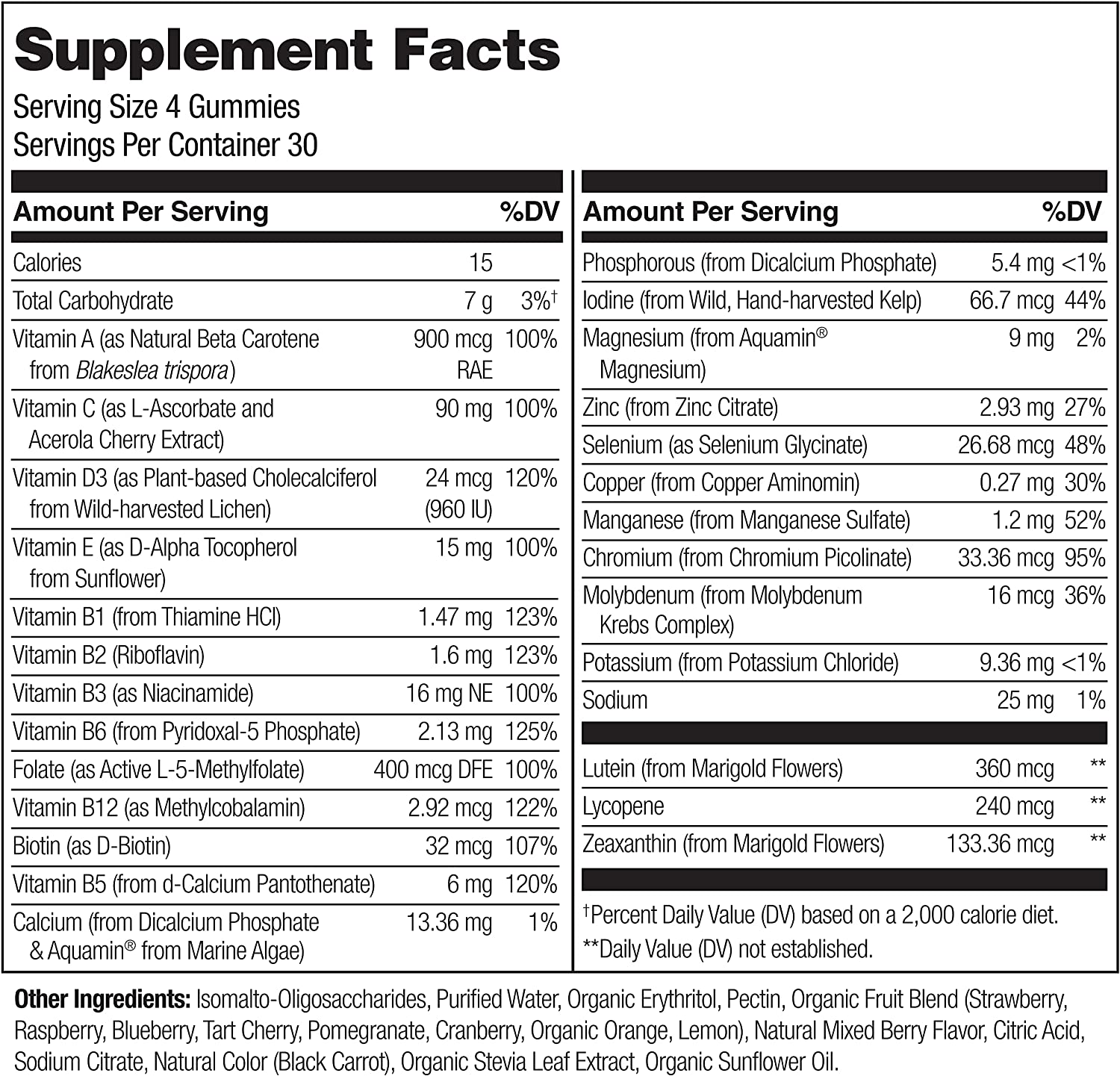NATURELO Whole Food Vitamin Gummies for Adults - Chewable Gummy Multivitamin for Men & Women - 120 V