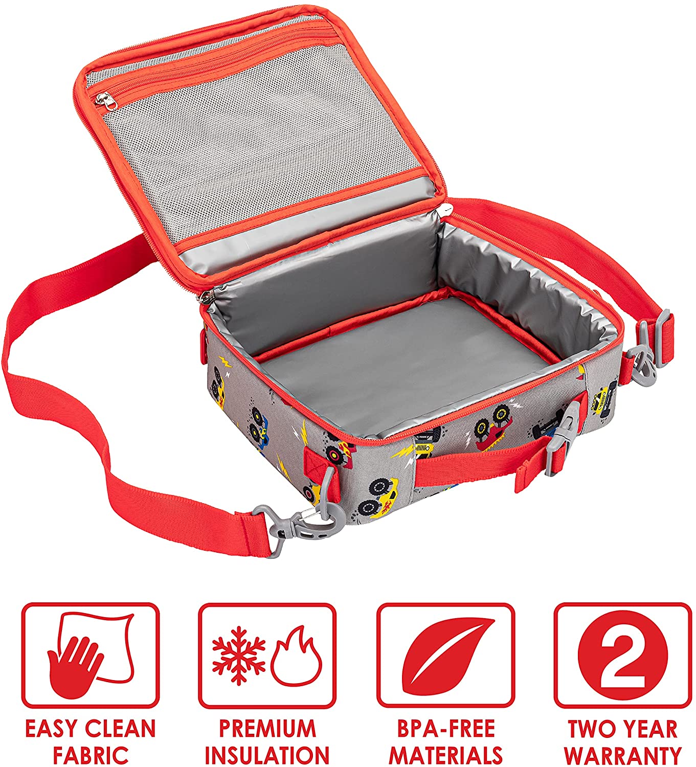 Bentgo Kids Prints Lunch Bag - Double Insulated, Durable, Water-Resistant Fabric with Interior and E