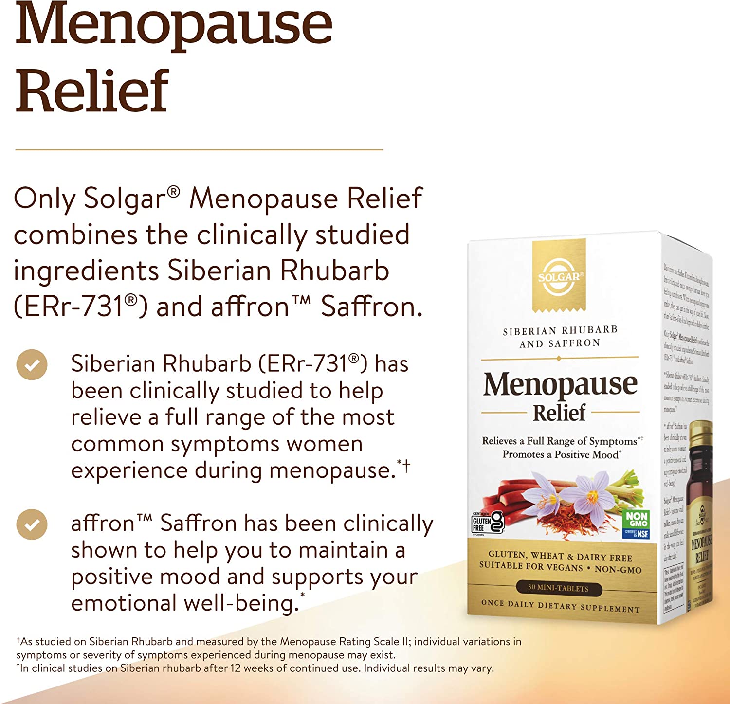 Solgar Menopause Relief - 30 Tablets - Helps Relieve Hot Flashes, Exhaustion, Irritability, Sleep Di