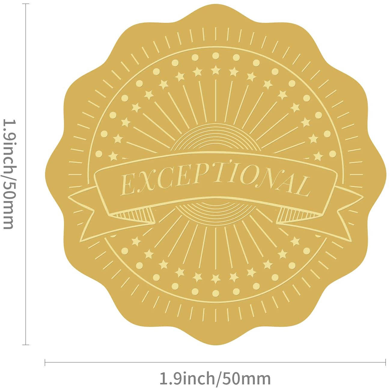 CRASPIRE Gold Foil Certificate Seals Exceptional 2